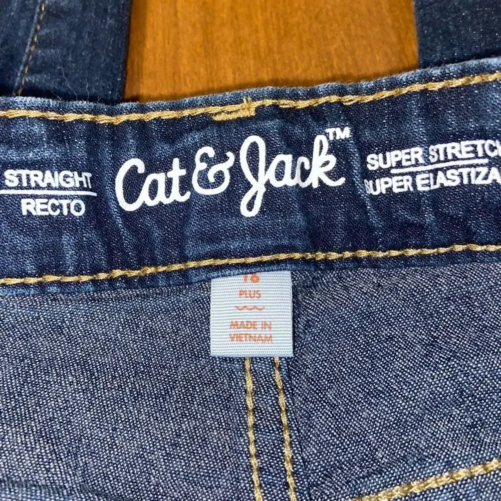Cat and jack super strtch strait leg jeans size 16